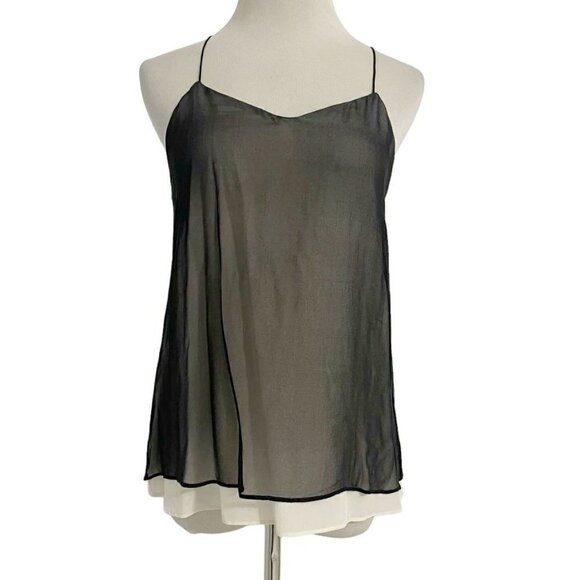 Tibi Size 2  Top Blouse Sleeveless Tank Top Silk Racer Back - Picture 1 of 8